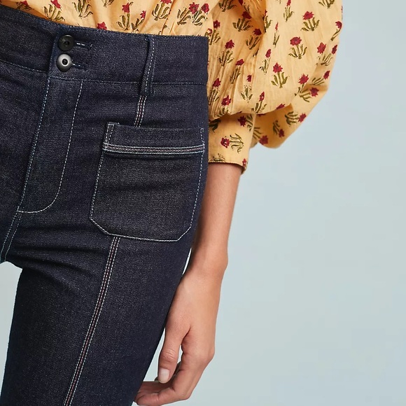 NWOT dark blue Pilcro Flares - Picture 4 of 16